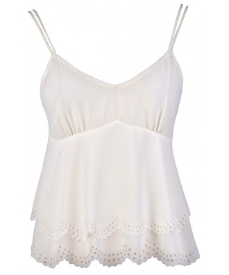 Cute Ivory Top, Cute Off White Top, Off White Summer Top, Cute Summer Top, Cute Flutter Top, Off White Eyelet Top, Ivory Eyelet Top, Cropped Summer Top