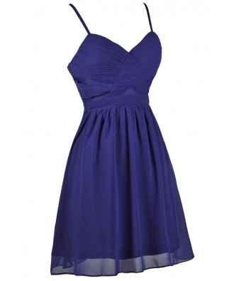 Bright Blue Party Dress, Bright Blue Cocktail Dress, Cute Blue Dress ...
