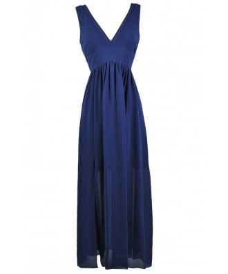 Bright Blue Maxi Dress, Royal Blue Maxi Dress, Cute Blue Dress, Blue Summer Maxi Dress