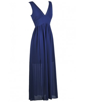 Royal Blue Maxi Dress, Cute Blue Dress, Blue Summer Dress, Blue Full ...