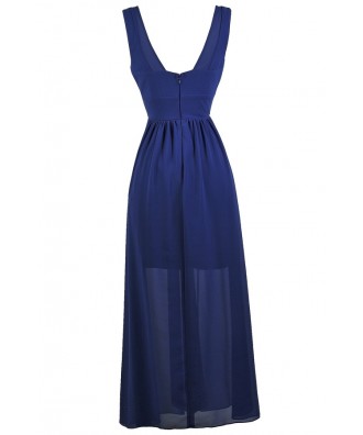 Royal Blue Maxi Dress, Cute Blue Dress, Blue Summer Dress, Blue Full ...
