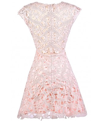 Light Pink Lace Dress, Pale Pink Dress,Pink Lace Party Dress Lily Boutique