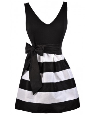 black and white striped frock