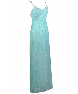 Aqua Lace Maxi Dress, Cute Maxi Dress, Boho Lace Maxi Dress, Cute Lace ...