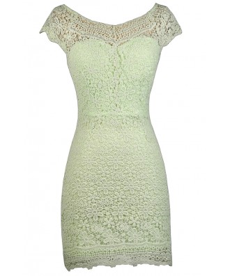 Lime Green Lace Sheath Dress, Green Crochet Lace Sheath Dress, Cute Lace Dress, Lace Summer Dress