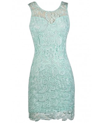 Mint Lace Dress, Cute Mint Dress, Mint Lace Sheath Dress, Mint Cocktail Dress