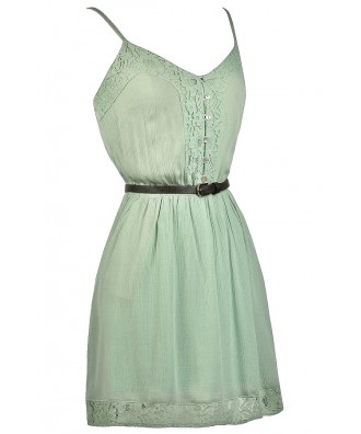 Belted Mint Dress, Cute Mint Sundress, Cute Summer Dress, Cute Country ...