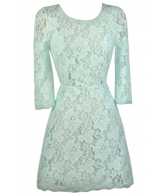 Mint Lace Dress, Cute Mint Dress, Mint Lace Sheath Dress, Mint Lace Party Dress, Open Back Lace Dress