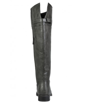 Grey Riding Boot, Cute Fall Boots, Cute Riding Boots Lily Boutique