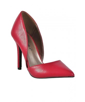 Hot Pink Pumps, Pink D'orsay Pumps, Fuchsia Pointed Toe Pumps