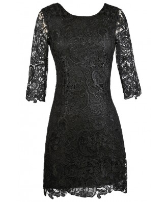 Black Lace Dress, Black Lace Sheath Dress, Little Black Dress, Black Cocktail Dress