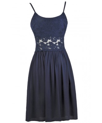 Cute Blue Dress, Blue Lace Dress, Cute Sundress, Cute Summer Dress, Blue Party Dress