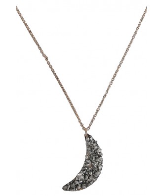 Crescent Moon Necklace, Moon Shaped Necklace, Pyrite Moon Necklace