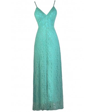 Jade Lace Maxi Dress, Teal Green Lace Maxi