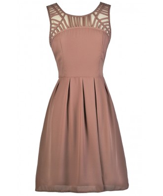 Cute Mocha Dress, Mocha Party Dress, Mocha Cocktail Dress