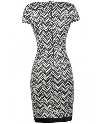 Cute Chevron Dress, Black and Ivory Dress, Online Boutique Dress, Cute ...