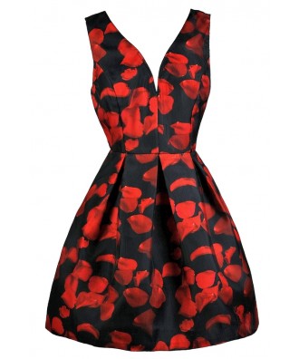 Valentine's Day Dress, Red Boutique Dress, Black and Red Party Dress