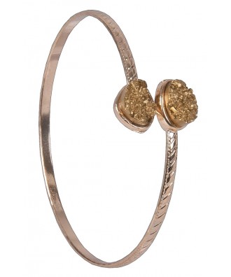 Gold Pyrite Bangle Bracelet, Cute Jewelry, Boho Jewelry