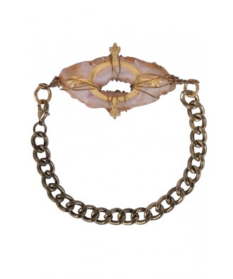 Crystal Stone Bracelet, Rough Crystal Chain Bracelet, Cute Jewelry