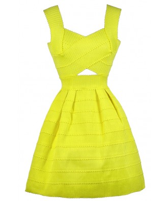 Yellow Party Dress, Yellow Cocktail Dress, Cute Yellow Dress
