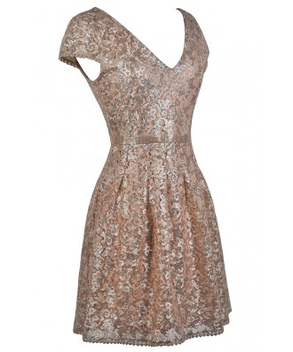 Gold Sequin Party Dress, Gold Sequin Cocktail Dress, Cute Gold Dress ...