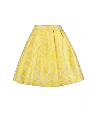 Yellow A-Line Skirt, Cute Yellow Skirt, Yellow Summer Skirt