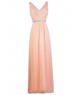 Pink Maxi Bridesmaid Dress, Cute Pink Dress, Pink Maxi Prom Dress Lily ...