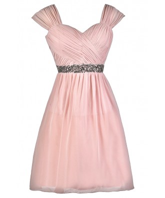 Pink Bridesmaid Dress, Cute Pink Dress, Pink Party Dress Lily Boutique