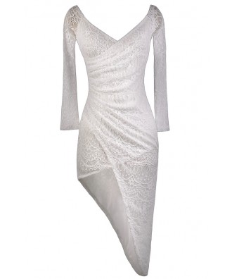 White Lace Party Dress, Cute White Lace Dress, White Lace Cocktail Dress