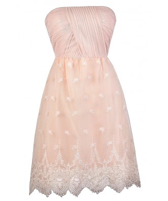 Blush Pink Strapless Dress | Pink Bridesmaid Dress | Cute Pink Dress ...