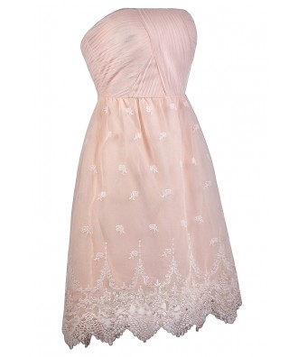 Blush Pink Strapless Dress | Pink Bridesmaid Dress | Cute Pink Dress ...