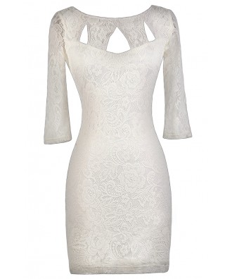 Cute Ivory Dress, Ivory lace Bodycon Dress, Ivory Party Dress