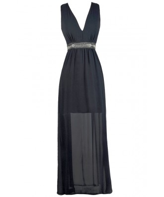 Navy Maxi Dress, Navy Prom Dress, Online Boutique Dress Lily Boutique