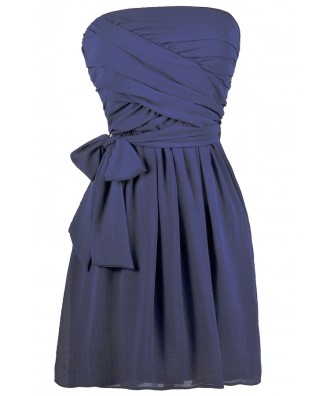 Royal Blue Strapless Dress, Bridesmaid Dress, Cute Summer Dress