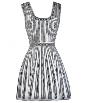 Black and White Stripe Dress, A-Line Dress, Online Boutique Dress