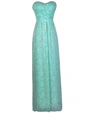 Seafoam Green Maxi Bridesmaid Dress, Mint Maxi Dress, Cute Mint Dress