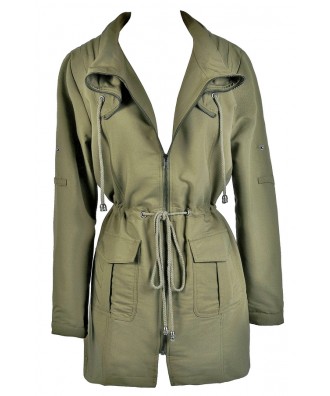 Cute Olive Green Fall Jacket