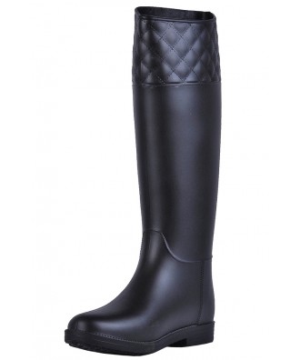 Black Rain Boots, Quilted Rain Boots, Cute Rain Boots Lily Boutique