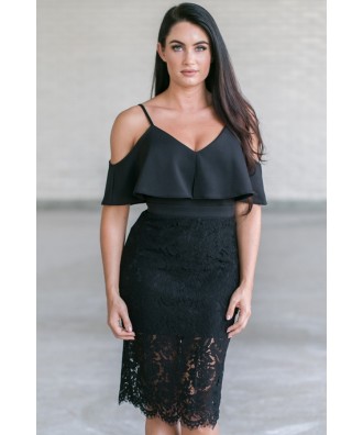 Cute Little Black Dress, Cute Online Boutique Dress, Black Lace Cocktail Dress, Black Party Dress