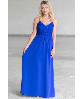 Cute Royal Blue Maxi Dress, Boutique Dresses Online, Cute Summer Maxi Dress