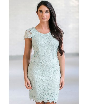 Cute Mint Lace Dress, Mint Lace Sheath Dress, Mint Online Boutique Dress, Mint Bridesmaid Dress