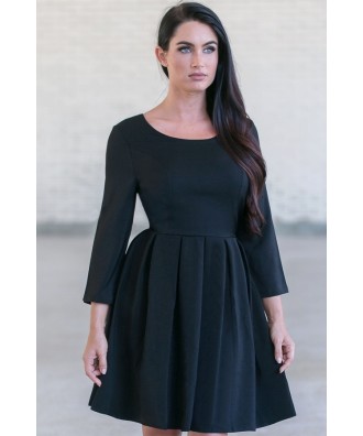 Black A-Line Party Cocktail Dress