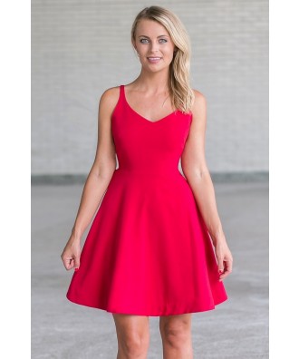 Red A-Line Party Dress