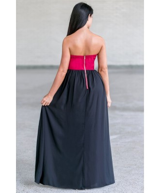 Burgundy and Black Embellished Maxi Dress, Cute Maxi Dress Online Lily ...