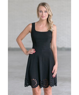 Black A-Line Party Dress, Cute Little Black Dress