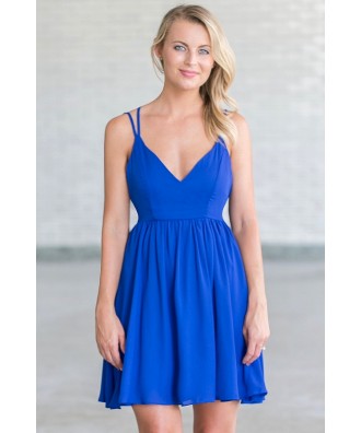 Blue party dress, cute blue juniors dress