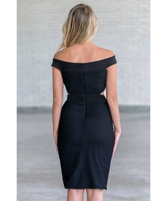 Black cutout pencil dress, cute little black cocktail dress Lily Boutique