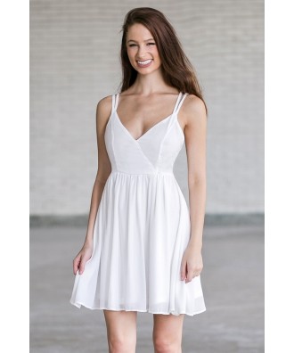 Off White Strappy party Dress, Cute Ivory Summer Dress