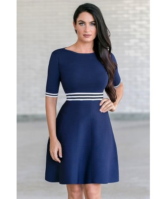 Navy Sweater Dress, Cute Navy Dress Online