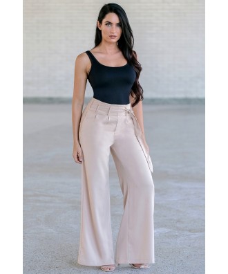 Beige Dress Pants, Cute Work Pants For Juniors